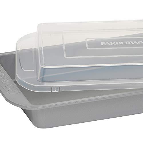 Farberware Farberware Nonstick Bakeware Baking Pan With Lid / Nonstick Cake Pan With Lid, Rectangle - 9 Inch x 13 Inch, Gray