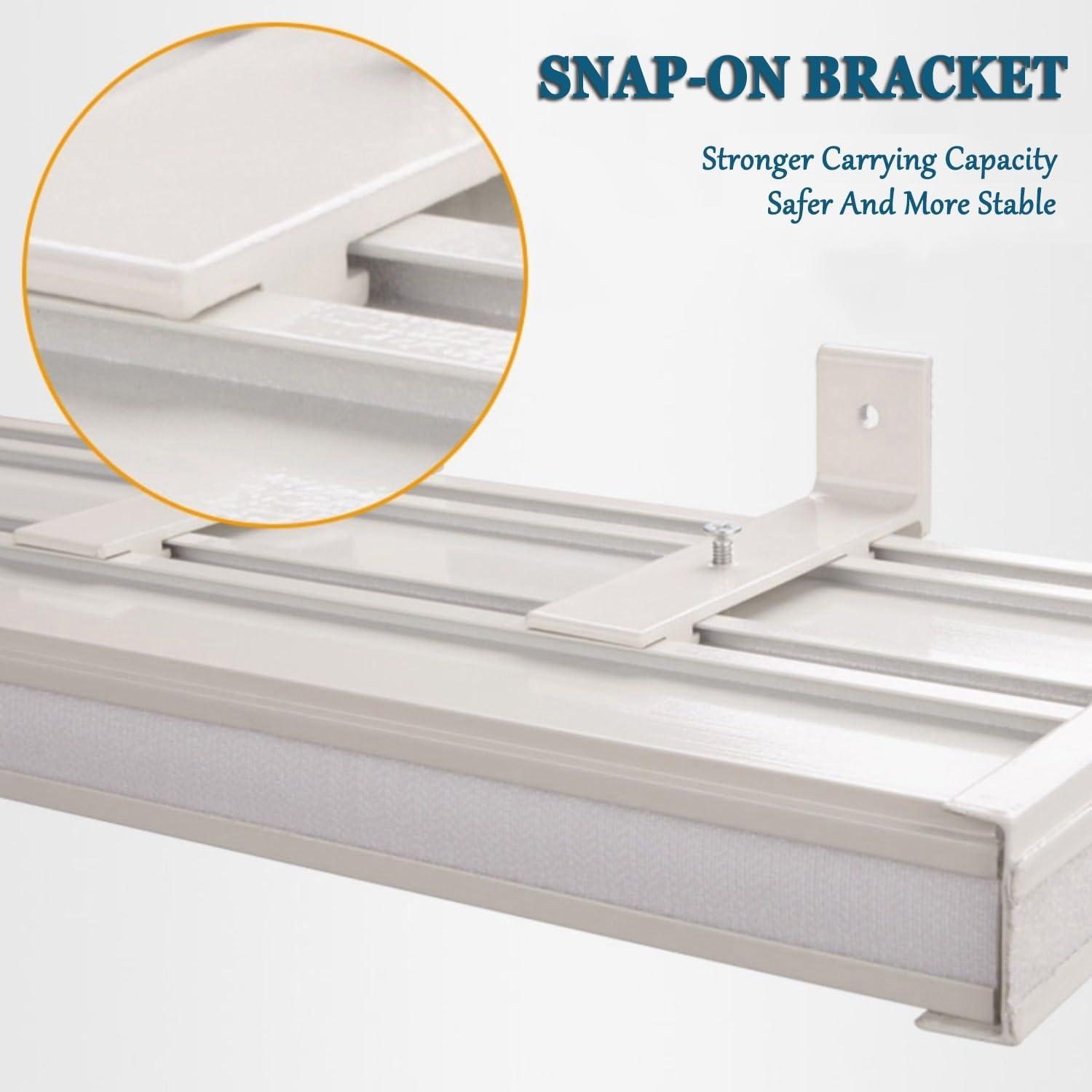 LTSRLL Double Curtain Rail Track With Valance Ceiling Or Wall Mount Curtain Tracks System For Straight Windows - 39" To 236" Sliding Drop Ceiling Curtain Pole Set Strong Load Bearing No Light Leakage(Color:S