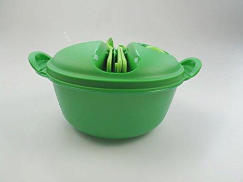 Tupper Tupperware Hot Food On the Go Container 6.25 Cup with Cutlery Green