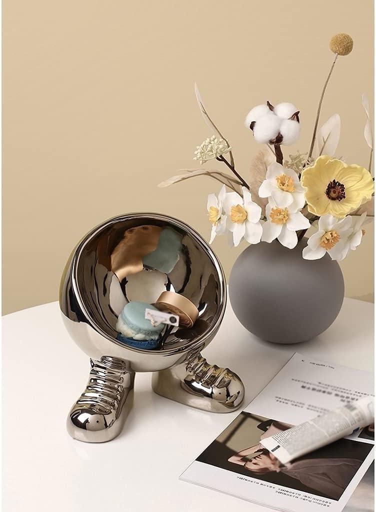 KarFri Key Tray Decorative Tray Coffee Table Decor Cabinet Ornaments Creative Living Room Key Bowl Jewelry Display Trays Key Phone Change Watches Candy Entryway Tray (Size : Silver a)