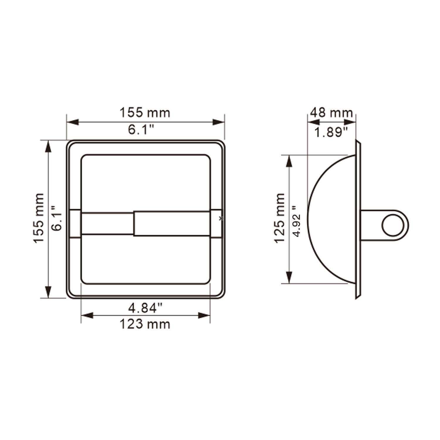 POKIM Smack Brushed Nickel Recessed Toilet Paper Holder,Contemporary Hotel Style Wall Toilet Paper Holder - Recessed Toilet Tissue Holder Includes Rear Mounting Bracket