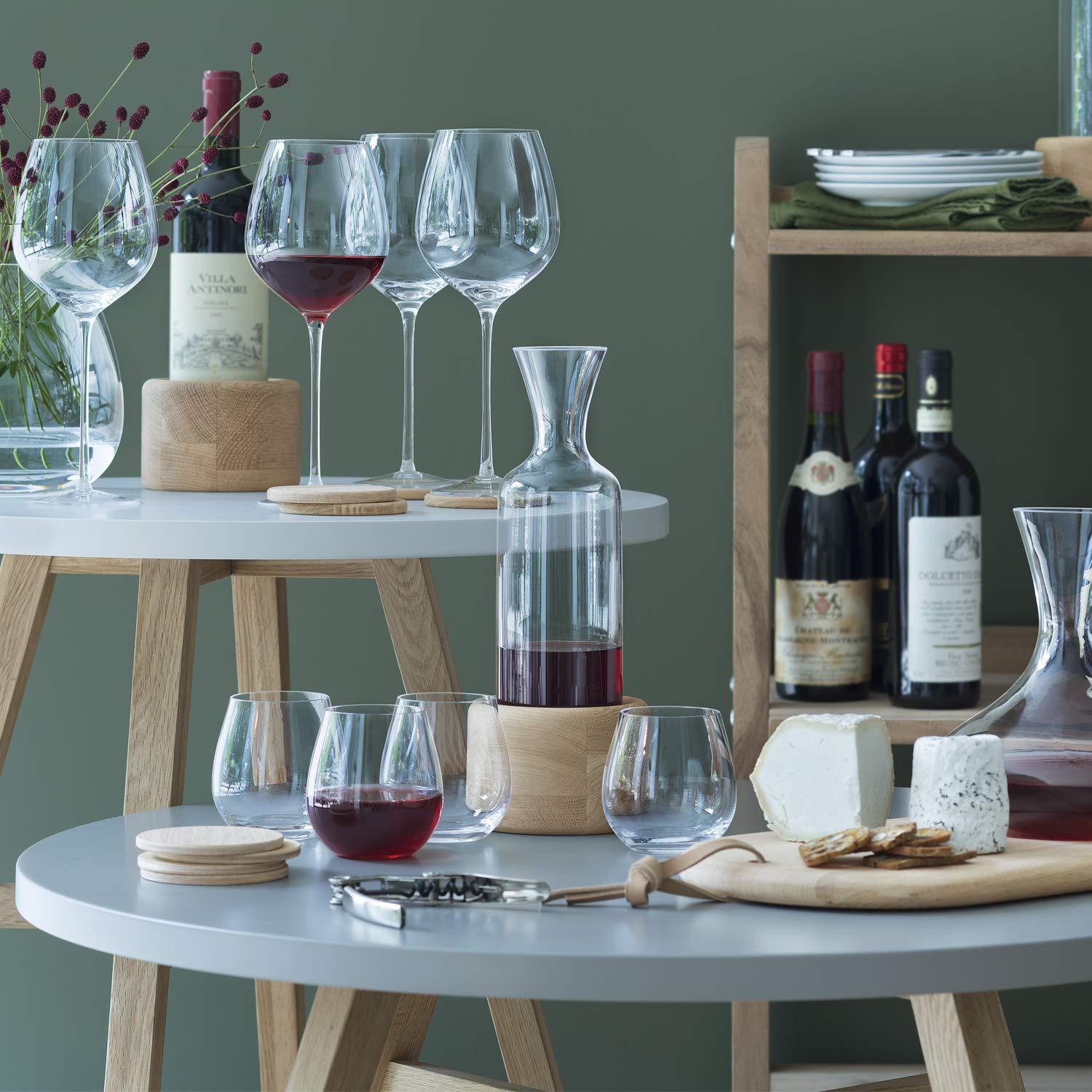 LSA International LSA International Oak Cheese Board & Wine Carafe, 47.4 fl oz/H8.5in, Clear