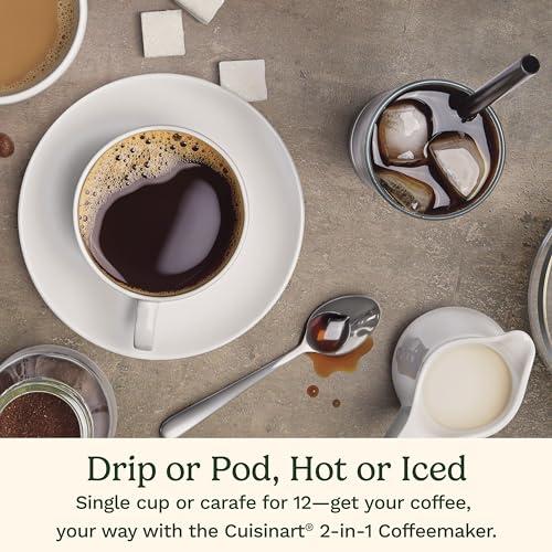 Cuisinart Cuisinart Coffee Maker, 12-Cup Glass Carafe, Automatic Hot & Iced Coffee Maker, Single Server Brewer, Stainless Steel, SS-16