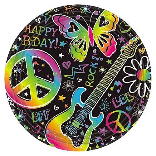amscan Neon Doodle Cake Plates (8-Pack)