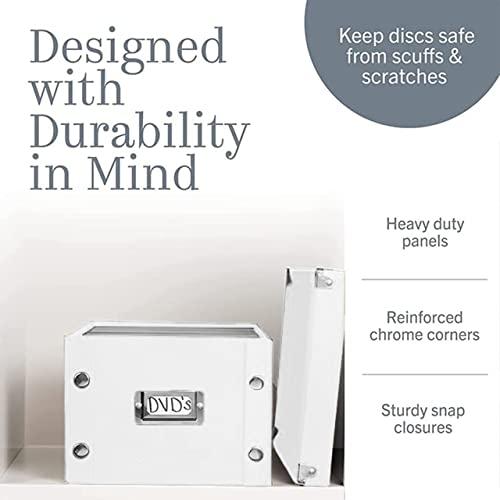 Snap-N-Store Snap-N-Store CD Storage Box - Pack of 1/2 - Durable Disc Holder with Lid to Store for Discs (1 Pack - DVD, White)