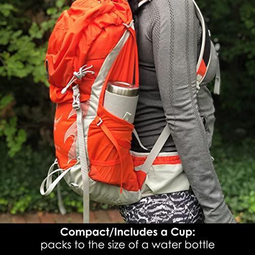 nCamp nCamp - Caf, Portable Coffee Maker, Portable Espresso Machine, Compact Camping Coffee Maker, Stainless Steel Travel Coffee Maker with Camping Coffee Cup, Reusable, 12 oz