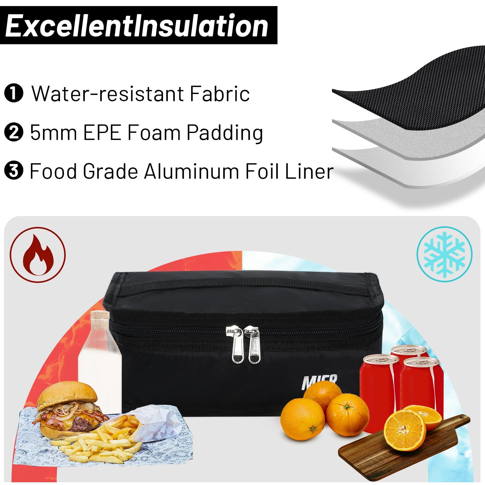MIER MIER Portable Thermal Insulated Cooler Bag Mini Lunch Bag for Kids, Black