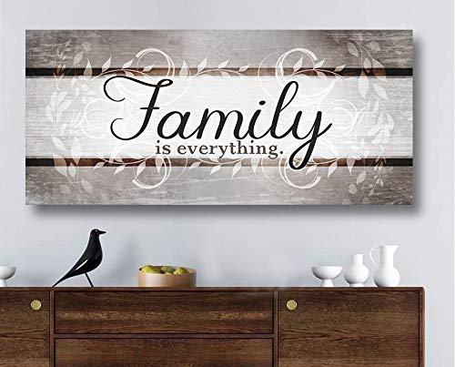 Sense for Decor Sense Of Art| Family Is Everything| Family room furniture| Framed wall art| Large canvas wall art| Farmhouse decor| Family wall dcor| Living room decor (42 x 19, Family is Everything V2 (Brown))