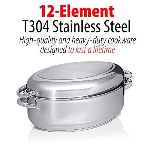 Precise Heat Precise Heat KTROAST3 Roaster, 20 inches, Stainless Steel