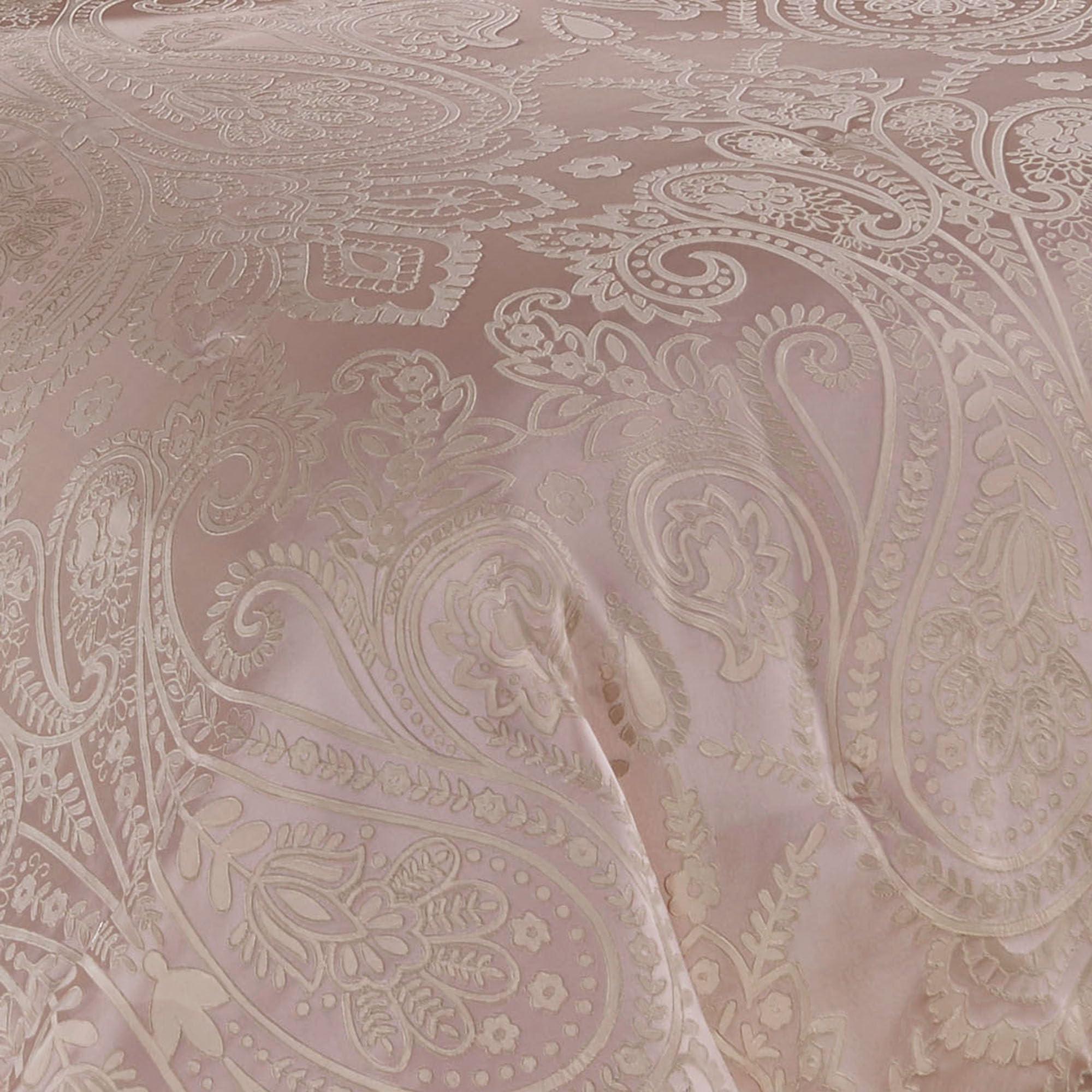 Touch of Class Touch of Class Romantic Princess Blush Oversized Jacquard Woven Scrollwork Comforter Set King