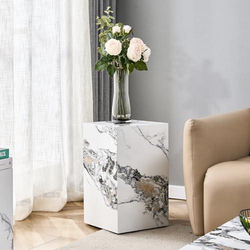 YiaFurio YiaFurio Cube End Table Wood Grain,Modern Side Table for Living Room,Contemporary Nightstand Table Sofa Table for Home,No Assembly
