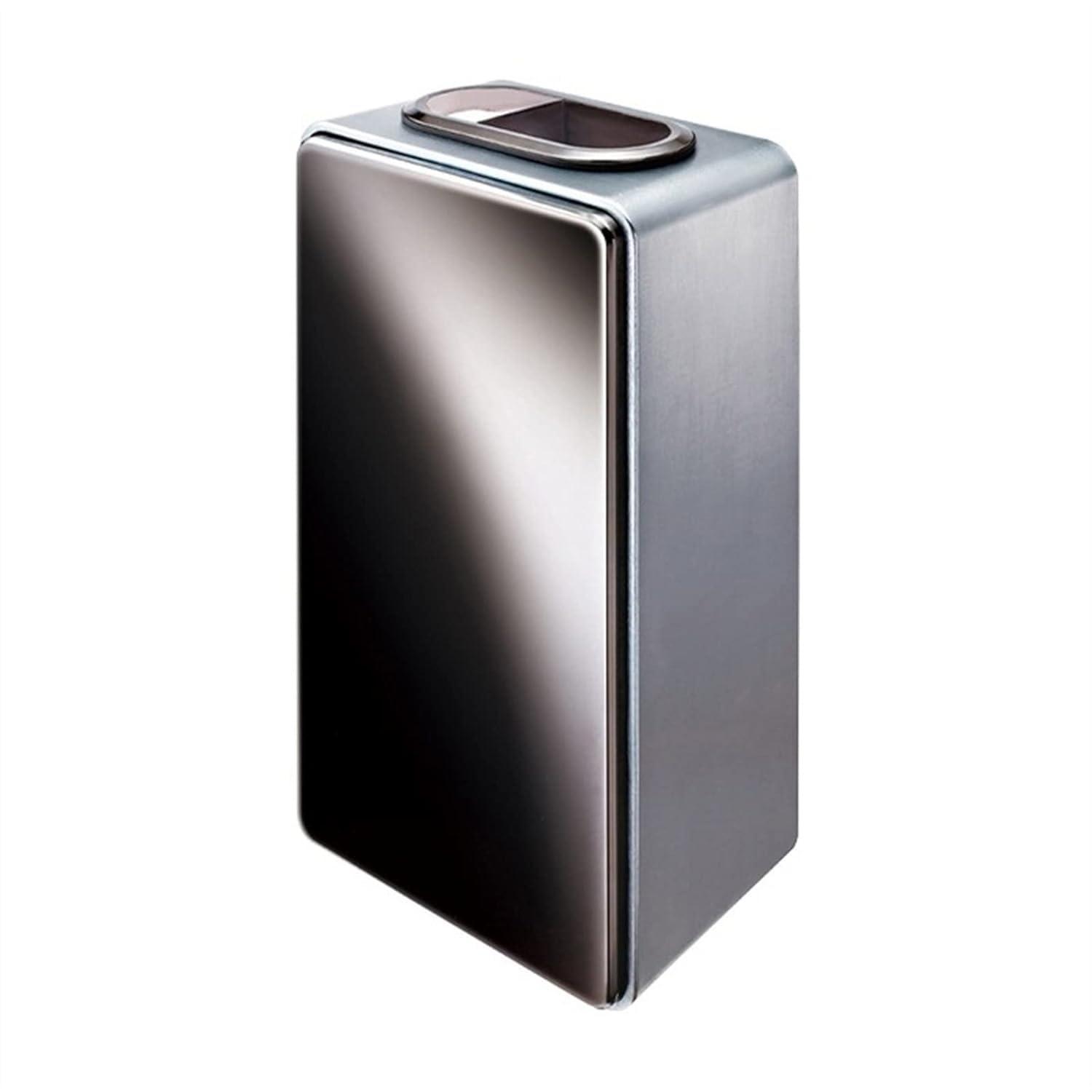 DUANZEYUQA DUANZEYUQA Outdoor Garbage Can Stainless Steel Trash Can with Lid, Commercial Open Top Garbage Can Modern Indoor Metal Waste Container Floor Standing Large Trash Can