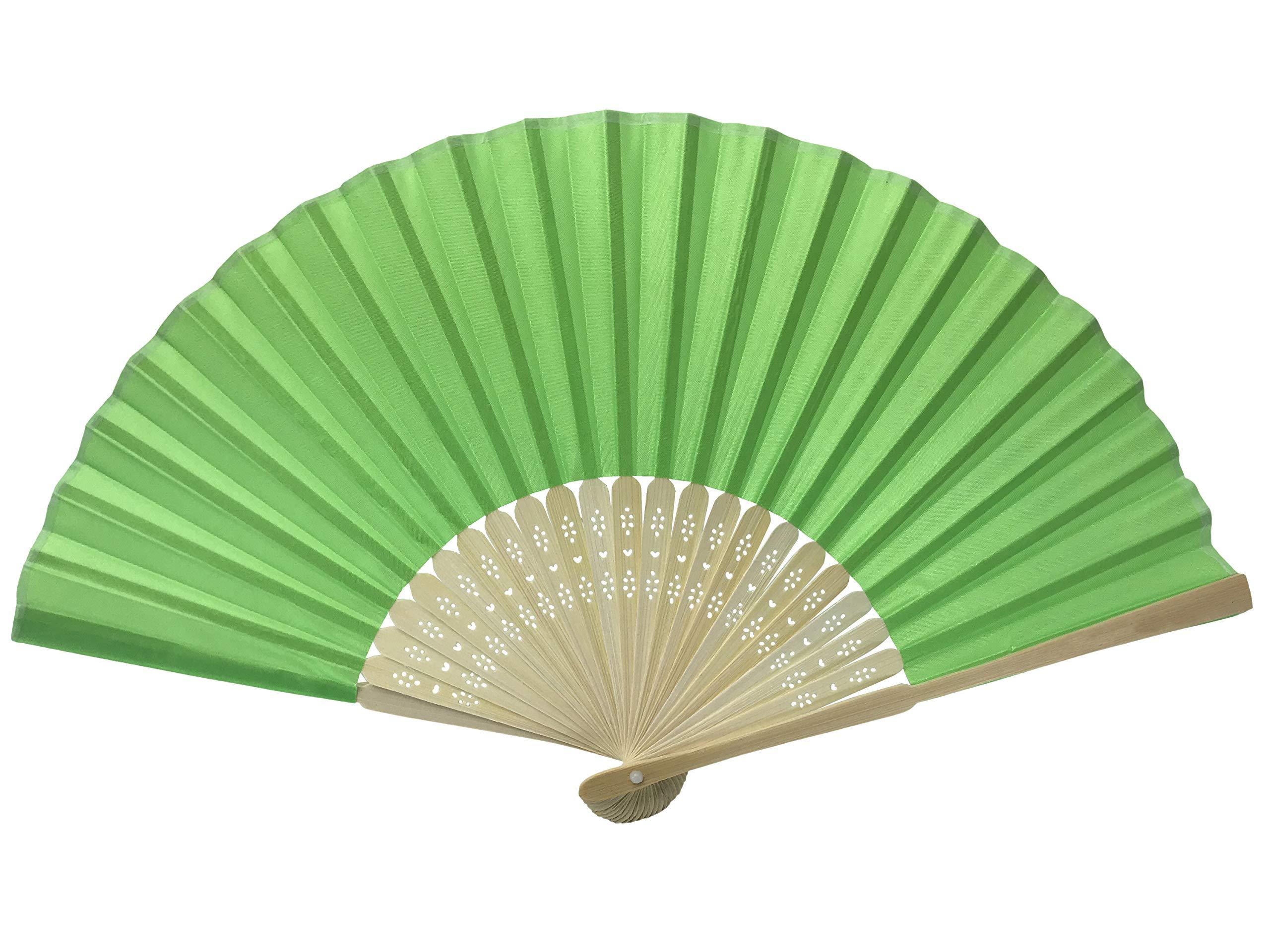 FANSOF.FANS Pack of 10 Wholesale Silk Fabric Hand Fan Bamboo Ribs Wedding Party Favour