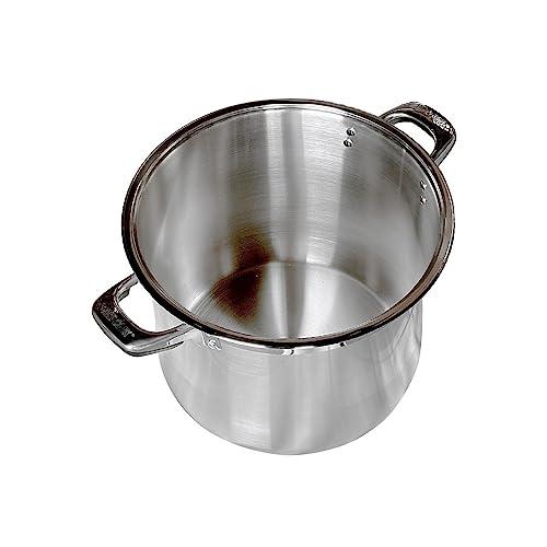 Generic Stainless Steel Stock Pot, 10 Quart Pot with Glass Lid,Heat-Proof Double Handles