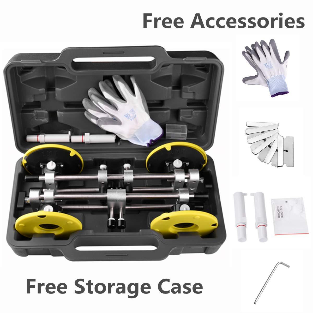 IMT IMT 2 Pack Seamless Seam Setter with 6-Inch Vacuum Suction Cups for Seam Joining and Leveling, Professional Countertop Installation Tool for Granite, Stone, Marble, Slab, Free Storage Case and Gloves