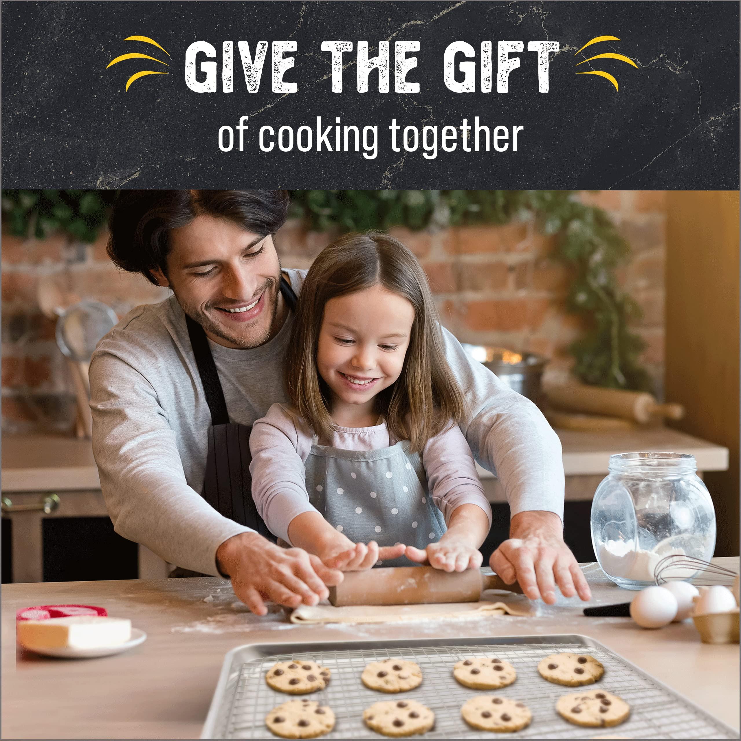 Checkered Chef Checkered Chef Baking Sheet Pan and Cooling Rack - Half Sheet, 18\" x 13\" Aluminum Cookie Sheets and Stainless Steel Wire Rack for Baking