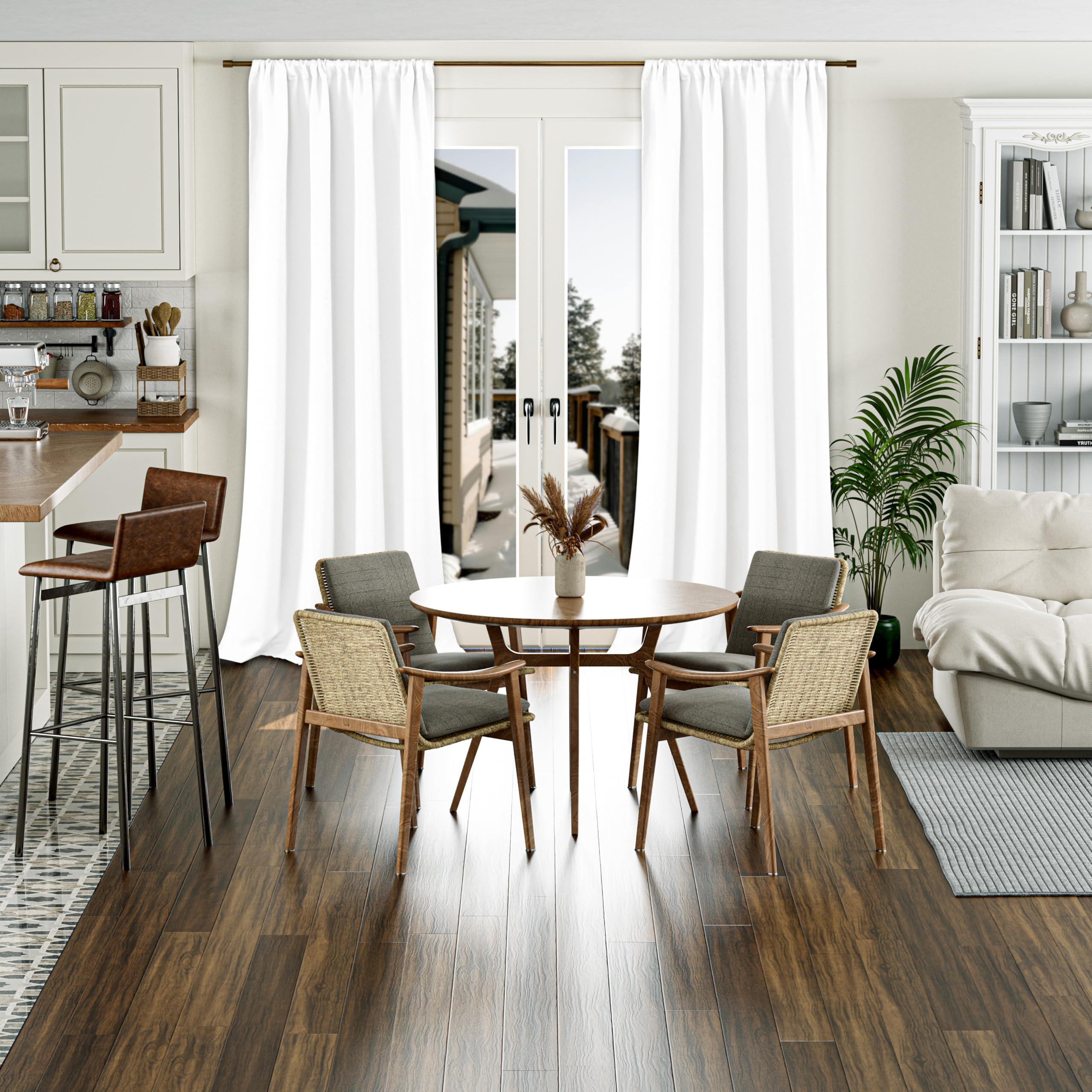 BGment BGment White Blackout Curtains for Living Room 95 Inches Length, Extra Long 2 Panels Window Curtains Thermal Insulated Soundproof Heavy Soft Room Darkening Curtains with Rod Pocket, Each Panel 55 Wide