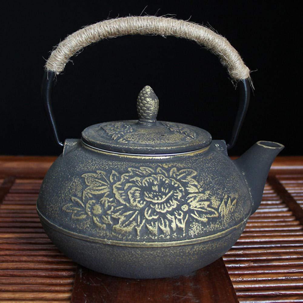 LKYU Japanese Black Cast iron tea teapot kettle sieve gift 9 pattern-Pine Bamboo Plum_CHINA