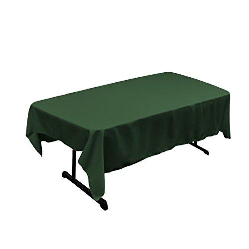 LA Linen LA Linen Polyester Poplin Washable Rectangular Tablecloth, Stain and Wrinkle Resistant Table Cover 60x102, Fabric Table Cloth for Dinning, Kitchen, Party, Holiday 60 by 102-Inch, Hunter Green
