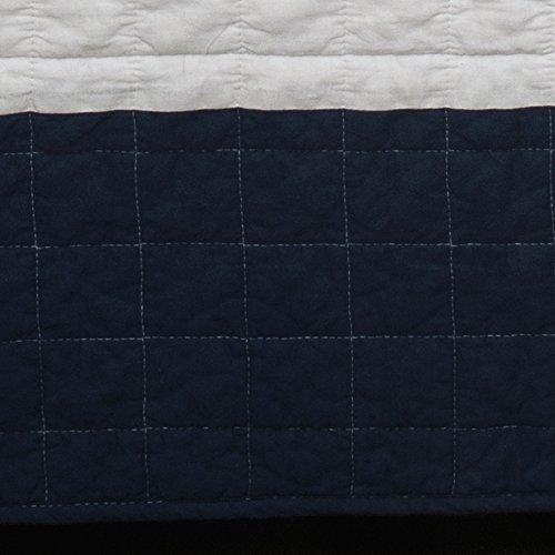 Lush Decor Lush Decor New Berlin Quilt Striped Pattern 2 Piece Bedding Set, Twin, Navy and White
