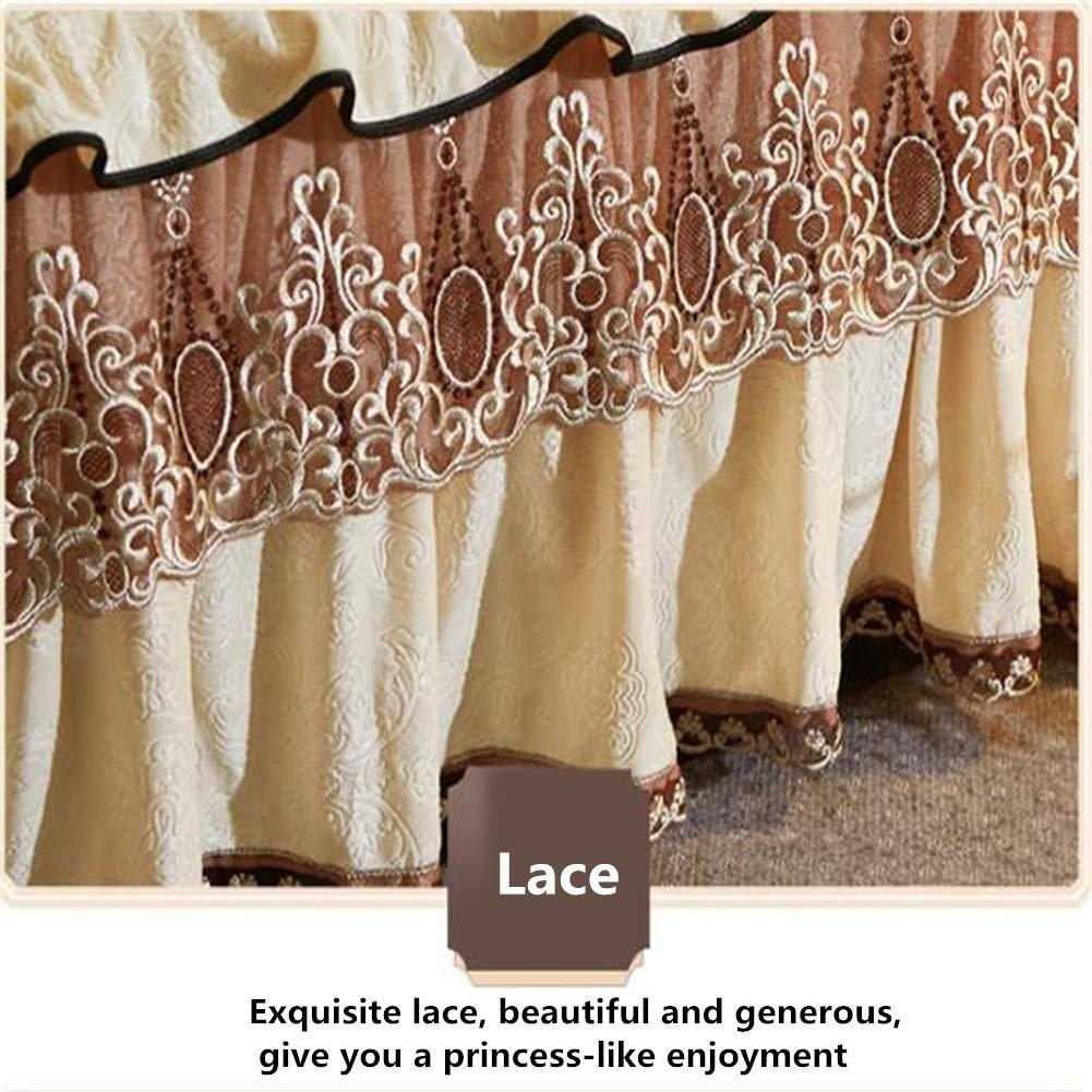 RUIDP RUIDP Bed Skirt Crystal Velvet Lace Elastic Bed wrap Princess Bed Solid Color Polyester Abrasion Color Valance Sheets Double Fade Resistant Washable Abrasion resistantadam