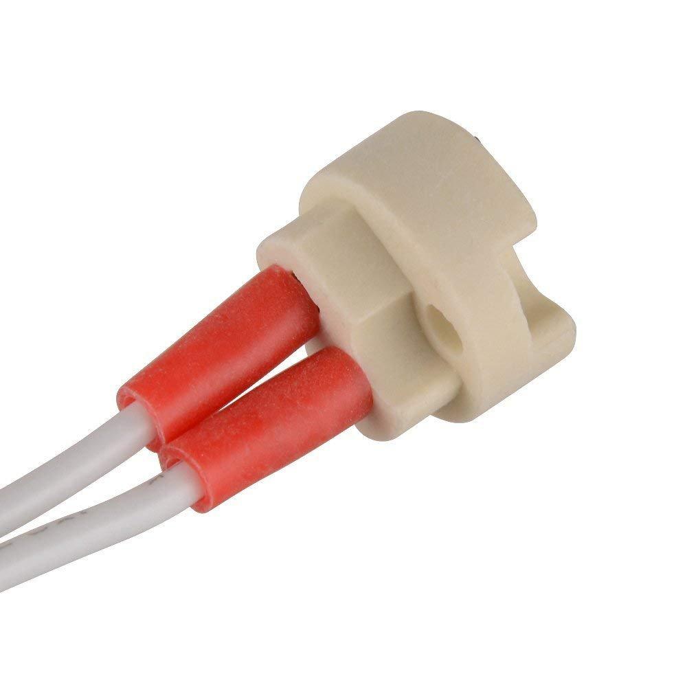 YiLighting Supplier (Pack of 10) Mini Bi-Pin Socket up to 75 Watts Ceramic Body for LED Halogen Light Bulbs with Base GU5.3, G4, MR11, MR16