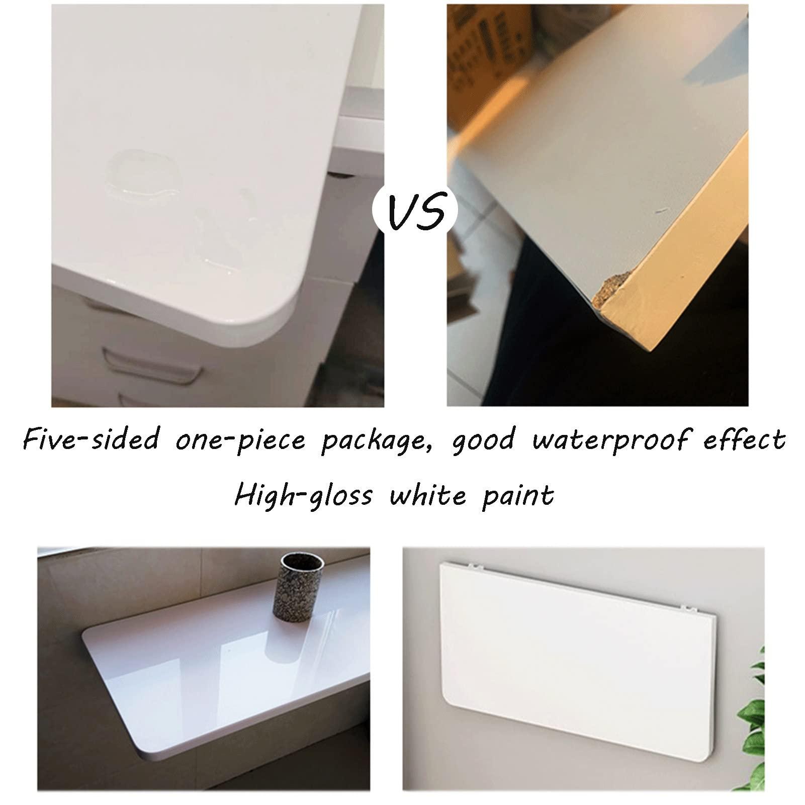WQDY Folding Wall-Mounted Drop-Leaf Table Small Apartment Wall Mount Dining Table Perfect Addition to Garage Shed/Home Office/Home Bar (Color : White, Size : 90 * 50cm)