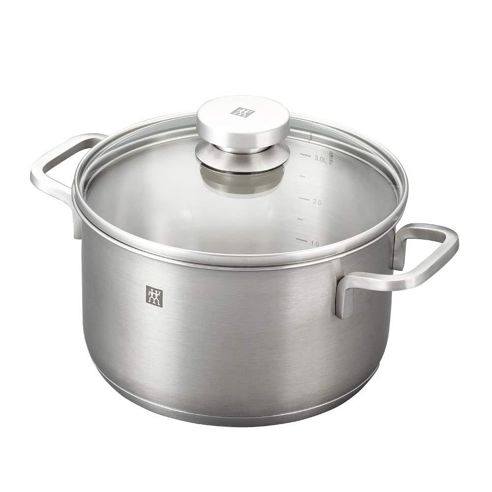 ZWILLING ZWILLING Focus 10 Piece Stainless Steel Cookware Set I Industion Compatible I 18/10 Stainless Steel Interior for Pure Tasting Food I Glass Lids and Folded Rims, Regular, Silver (66670-001)