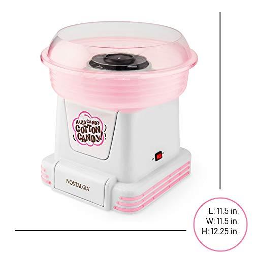 Nostalgia Nostalgia Cotton Candy Machine - Retro Cotton Candy Machine for Kids with 2 Reusable Cones, 1 Sugar Scoop, and 1 Extractor Head White