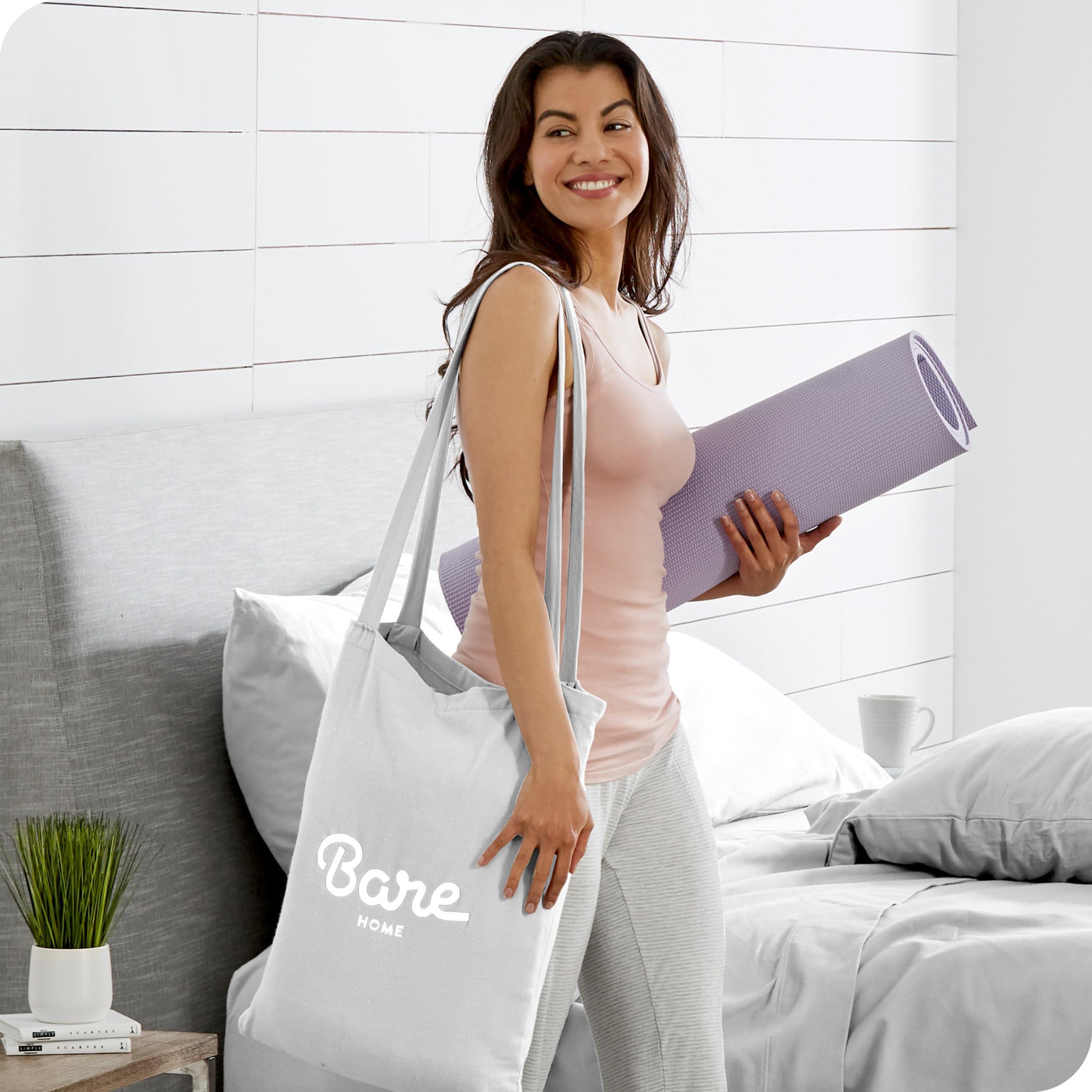 Bare Home Bare Home 100% Organic Cotton Jersey Sheet Set, Ultra Soft, 100% Cotton - Sheet Set & Pillowcases - Deep Pocket Bed Sheets (Split King, Black)