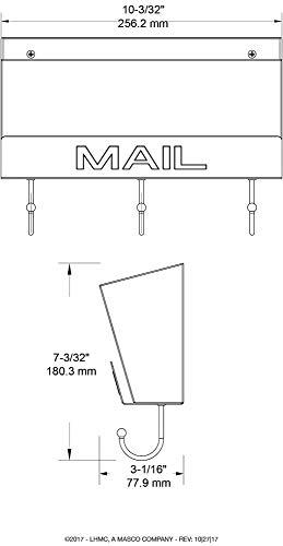 Liberty LIBERTY MAILHLD-WSN-R Classic Mail Holder with 3 Hooks, 10"