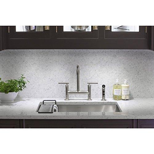 Kohler KOHLER K-5409-NA Strive 29-Inch x 18-5/16-Inch Undermount Medium SingleBowl Kitchen Sink with Basin Rack, Stainless Steel
