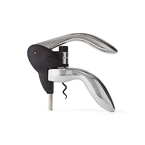 Houdini Houdini Corkscrew Wine Opener, Includes Foil Cutter and Extra Spiral, Black