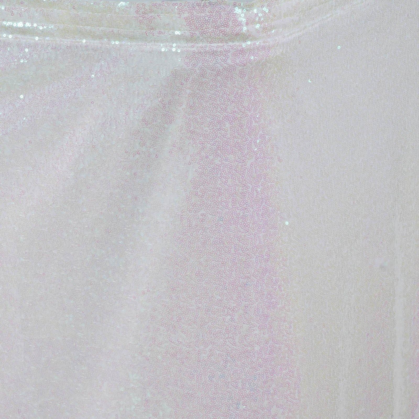 TABLECLOTHSFACTORY.COM TABLECLOTHSFACTORY Wholesale Wedding Party Glitzy Sequin Table Skirt - White - 21FT