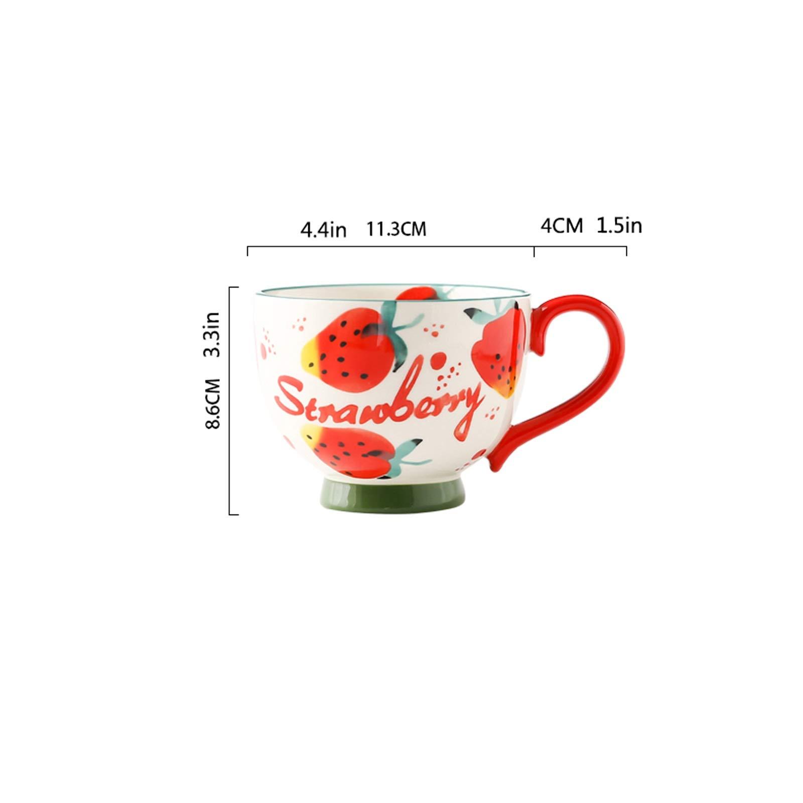 Generic Coffee Cups Exquisite Hand-Painted Breakfast Cup Large Capacity Mug 16.9 Oz Water Cup Can Be Used to Drink Coffee Milk and Juice/Black/500Ml