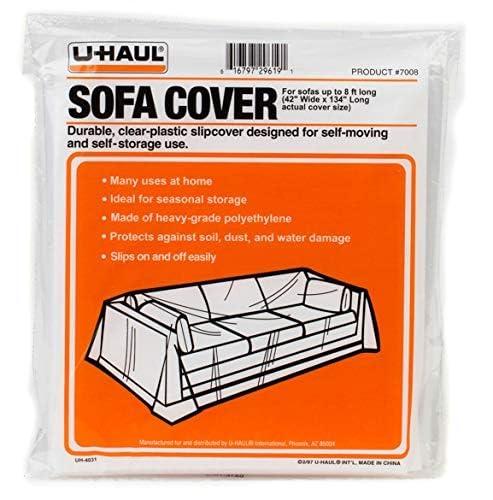 U-Haul U-Haul Moving & Storage Sofa Cover (Fits Sofas up to 8' Long) - Water Resistant Plastic Sheet Couch Protection - 42" x 134"