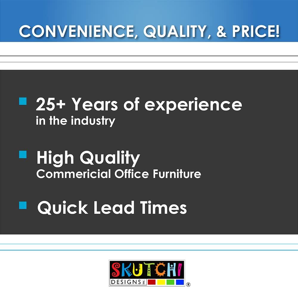 SKUTCHI DESIGNS INC. SKUTCHI DESIGNS INC. 5X5 L-Shaped Laminate Desk with Storage Cabinet | Desk with Charcoal Modesty Panel | Indigo Series |Asian Night