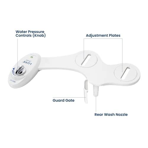 LUXE Bidet LUXE Bidet NEO 110 - Fresh Water Non-Electric Bidet Attachment for Toilet Seat, Adjustable Water Pressure, Rear Wash (White)