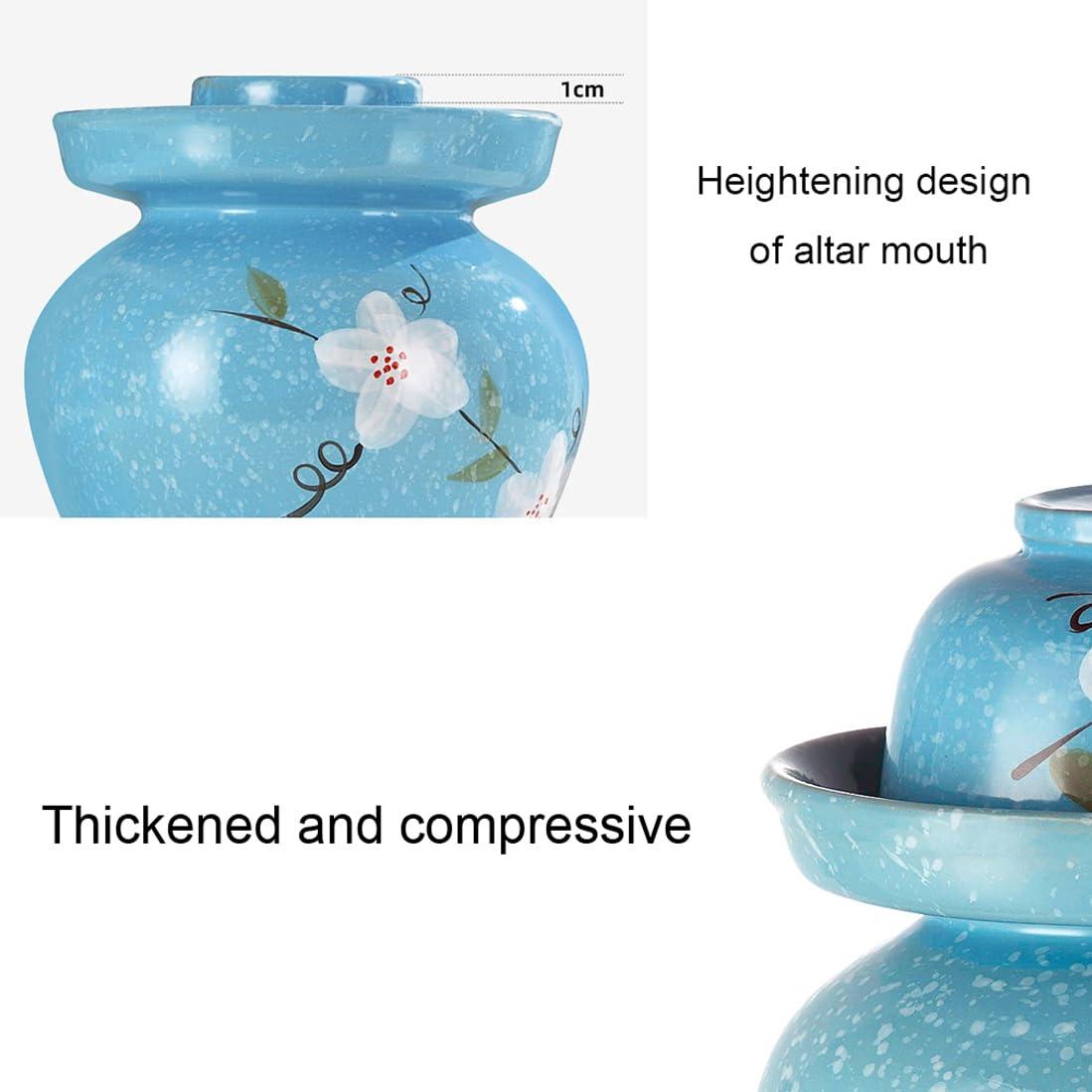 JAJKAFCL JAJKAFCL Large Traditional Chinese Porcelain Pickle Jar, Natural Ceramic Fermentation Crock Pickling Pot,Fermenting Jar with Water Seal Airlock Lid Stoneware Fermenter for Ki 8L (Size : 5L)