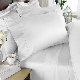 Egyptian Cotton Factory Outlet Store Luxurious WHITE Solid / Plain, CAL KING Size, 300 Thread Count Ultra Soft Single-Ply 100% Egyptian Cotton 4 Piece Bed Sheet Set (Extra Deep Pocket) - includes 300TC Flat, Fitted Sheet and 2 Pillow Cases