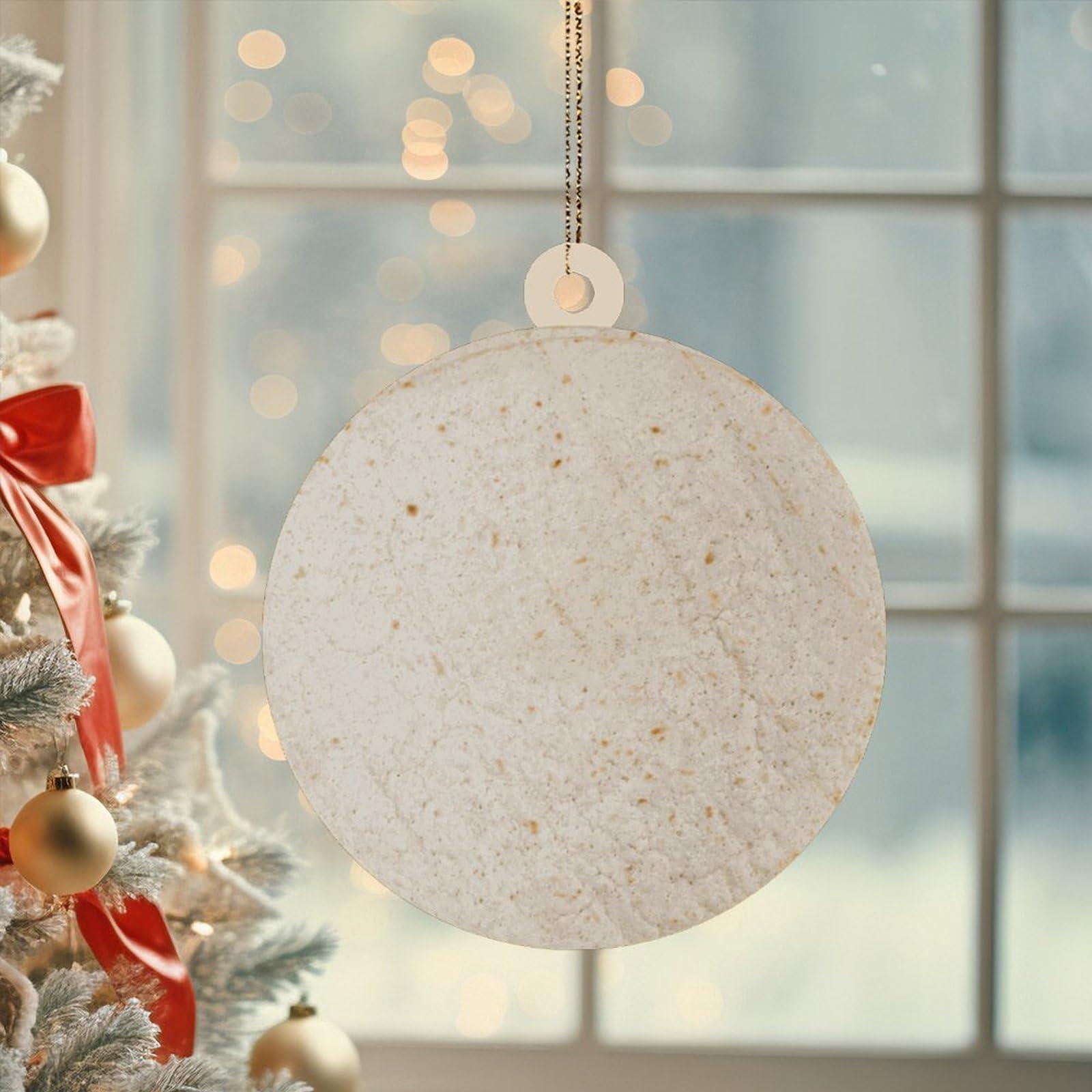 UanMere Personalized Christmas Ornaments Mexican Food Acrylic Glass Ornament for Christmas Tree Car Hanging 2 Sides Mexican First Xmas Gifts for Family Friend