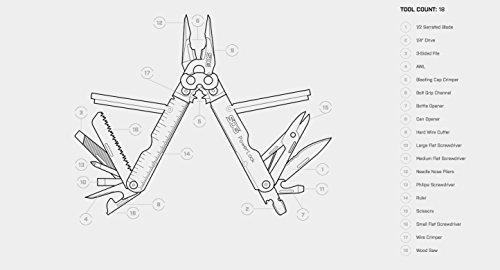 SOG SOG PowerLock Multi-Tool- Compound Leverage Technology with EOD Crimper Device, 420 Stainless Steel Body, 18 Lightweight Specialty Tools (B61N-CP) , Black