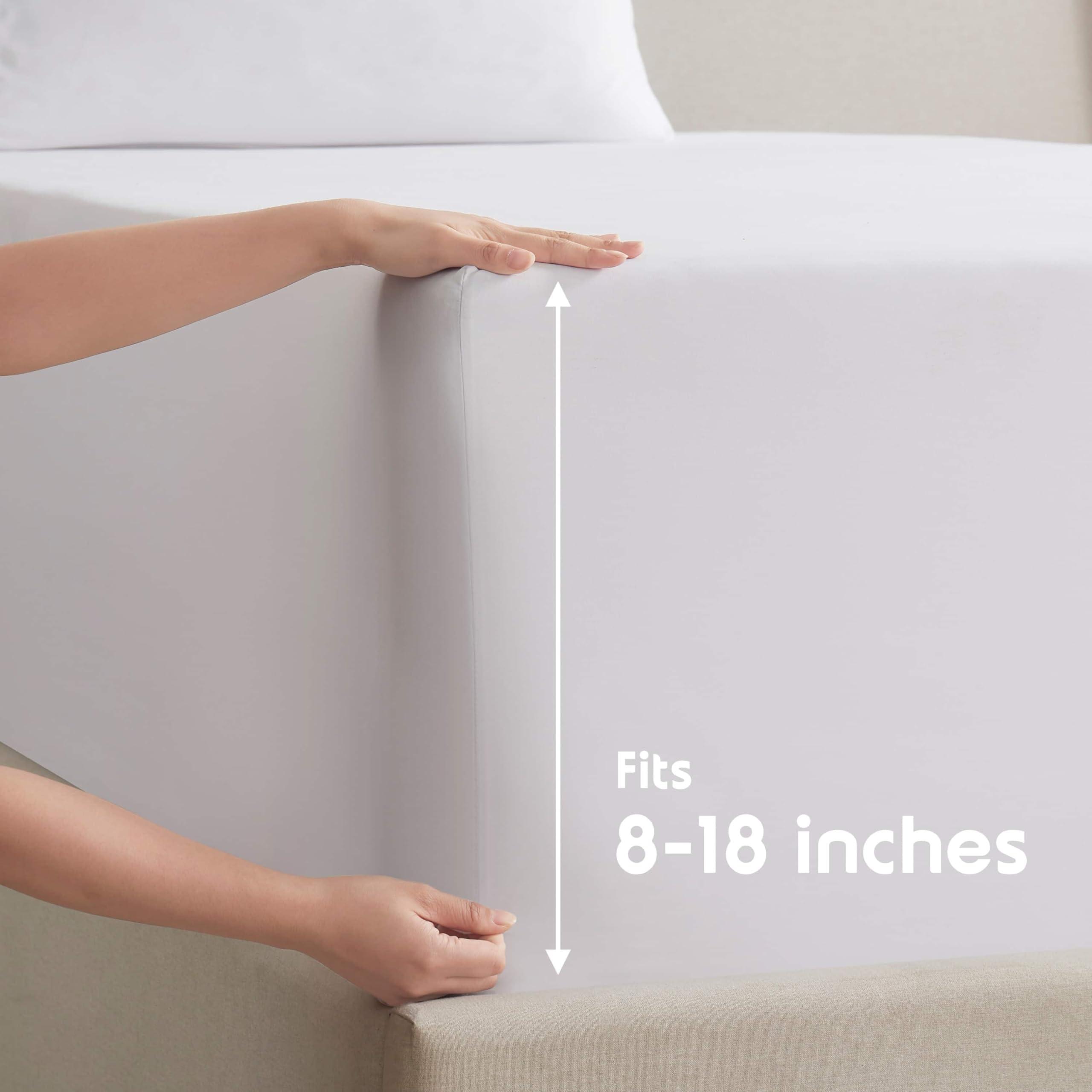 Nestl Nestl Split King Sheets for Adjustable Beds - 5 Piece Split King Sheets Set, Deep Pocket, Hotel Luxury, Extra Soft, Breathable and Cooling, White Split King Bed Sheets