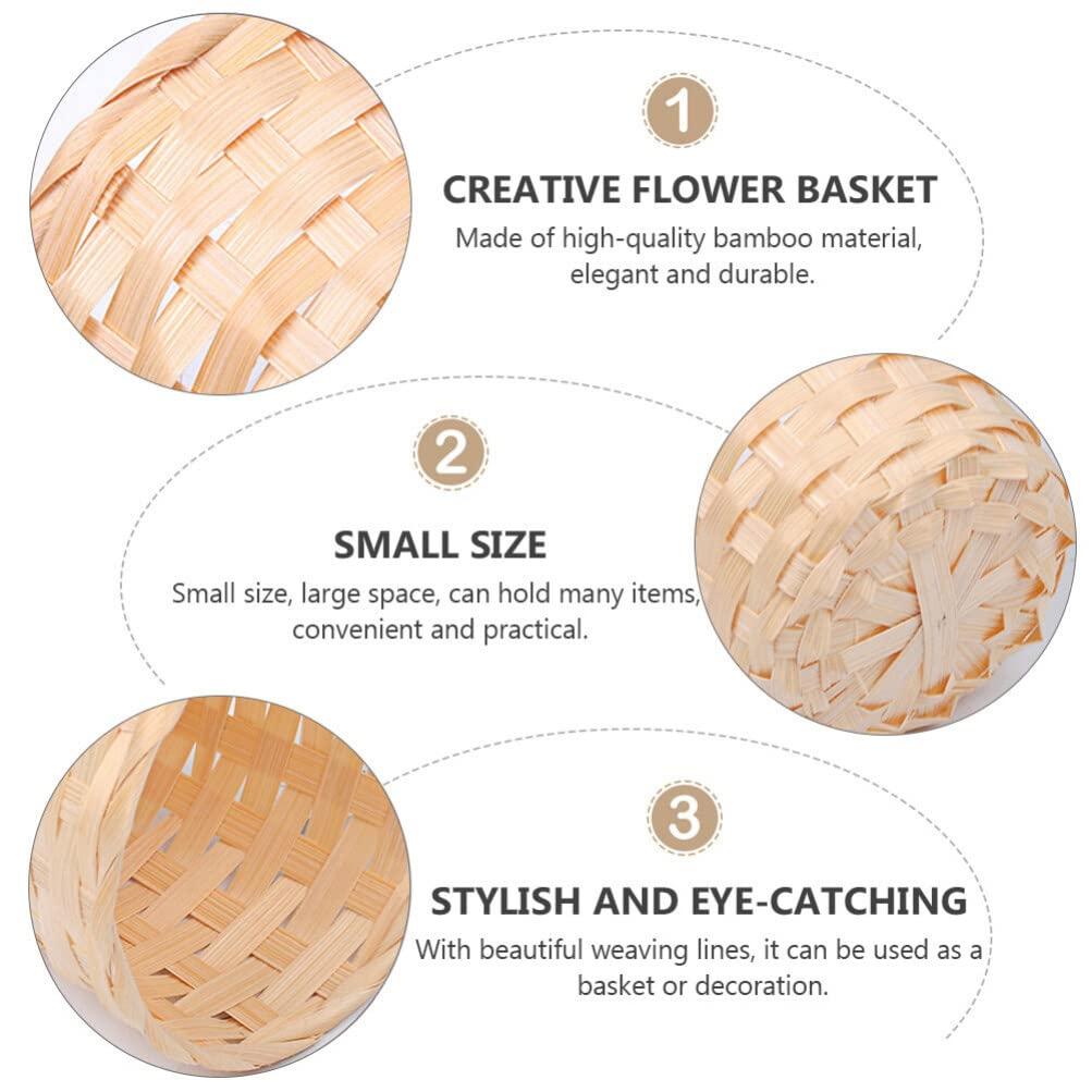 DEARMAMY DEARMAMY Mini Woven Basket 12Pcs Miniature Flower Basket Dollhouse Picnic Basket Tiny Party Favor Desktop Storage Container Farmhouse Decor