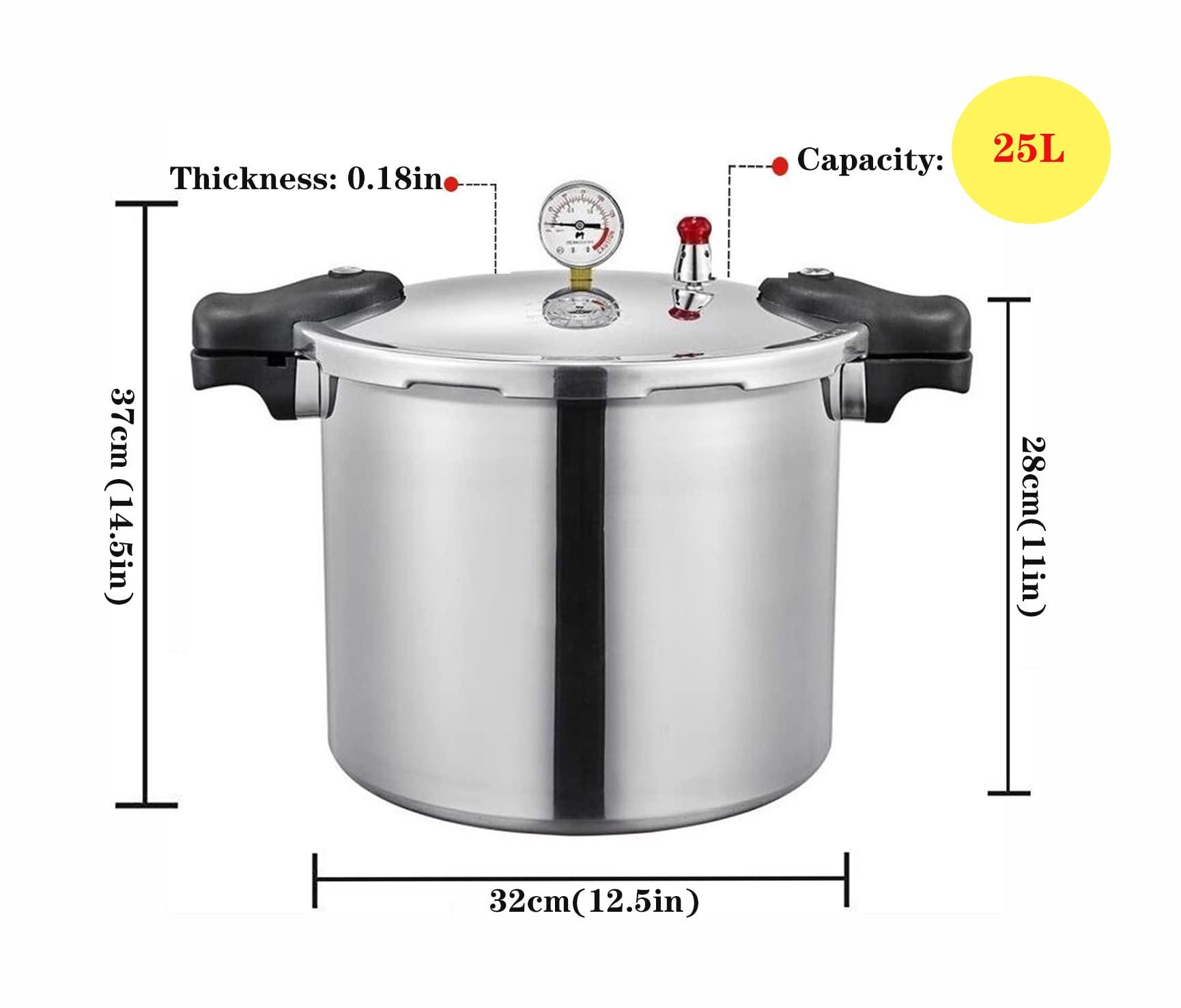 TSTQH 25 Quart Pressure Canner Cooker & all american pressure canners for canning & water bath canner | Pressure Gauge & Pressure Regulator | Induction Compatible & Pressure release 13 PSI (+/- 5%)
