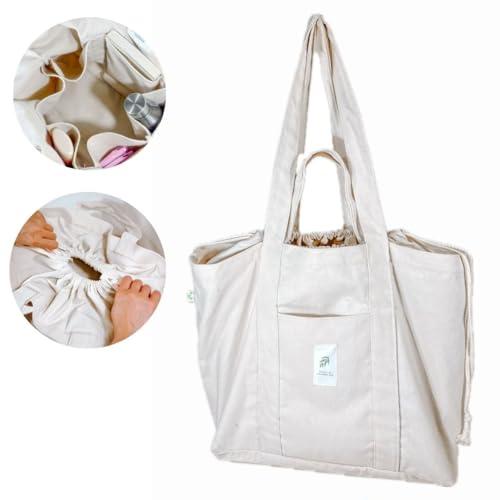 MEE AE MEEAE - Sustainable Drawstring Canvas Bag, Durable XL Tote, Reusable 14oz Bag