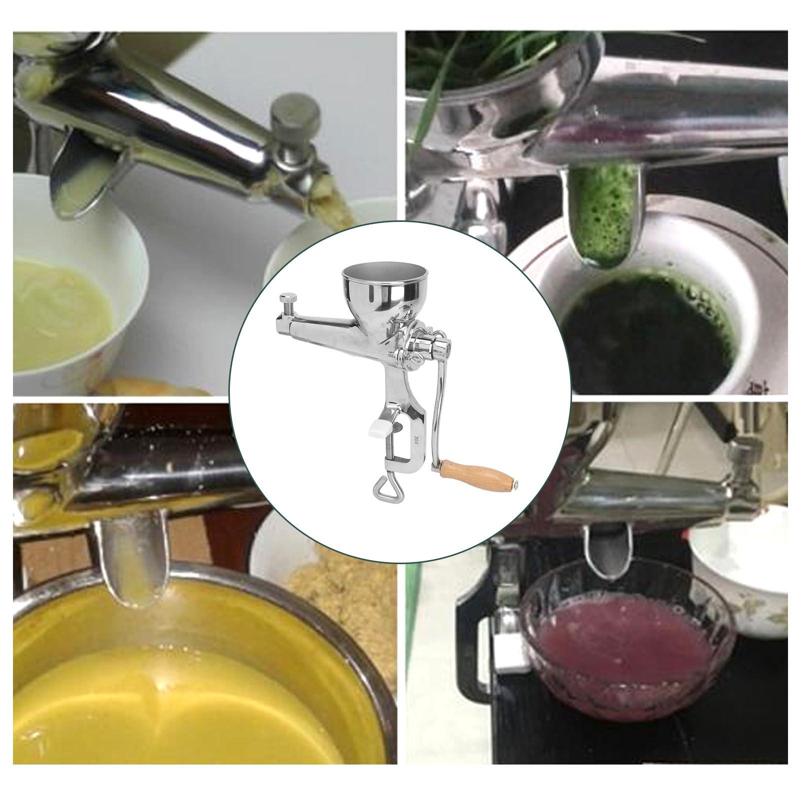 Asixxsix Asixxsix Manual Wheatgrass Juicer, Stainless Steel Manual Juicer Fruit Vegetables Squeezer Tabletop Clamp Manual Juicer Extractor for Ginger Celery Grape, Wheatgrass Grinder