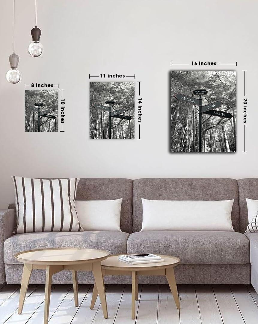 Buzz Unplugged Unique Personalized Street Signs with Names & Special Date On Print or Canvas Wall Art: Personalized Gifts for Couples Create Unforgettable Moments - Makes a Perfect Anniversary Gifts For A Couple