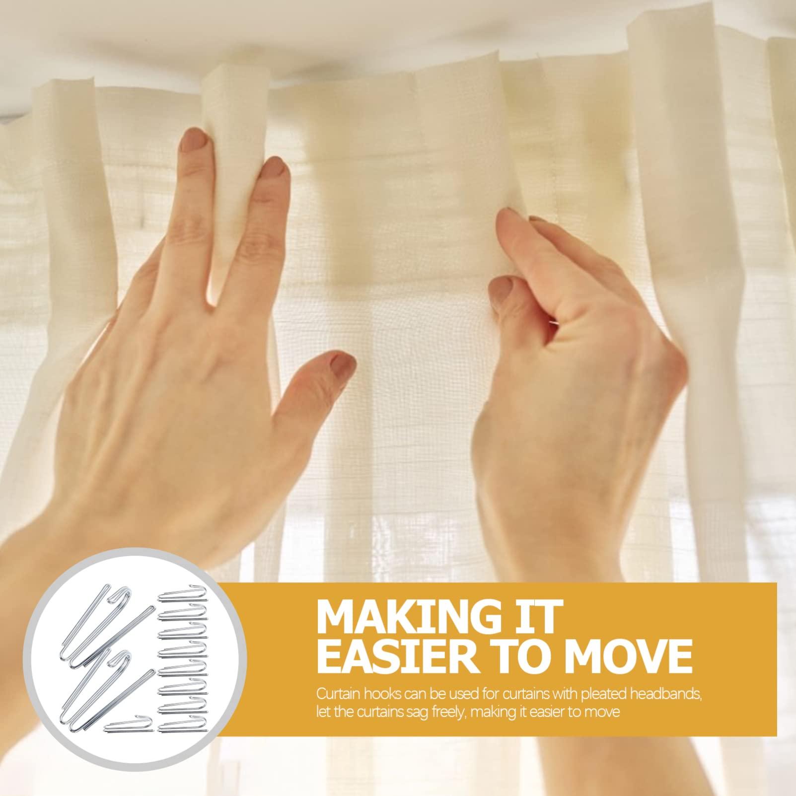 ULTECHNOVO ULTECHNOVO 50pcs Curtain Hook Curtain Hangers Drapery Pins Curtain Rods Hooks Drapery Hooks Curtain Pleat Hooks Curtain Pins for Drapes Curtain Clips Hooks for Curtains Clips for Curtains