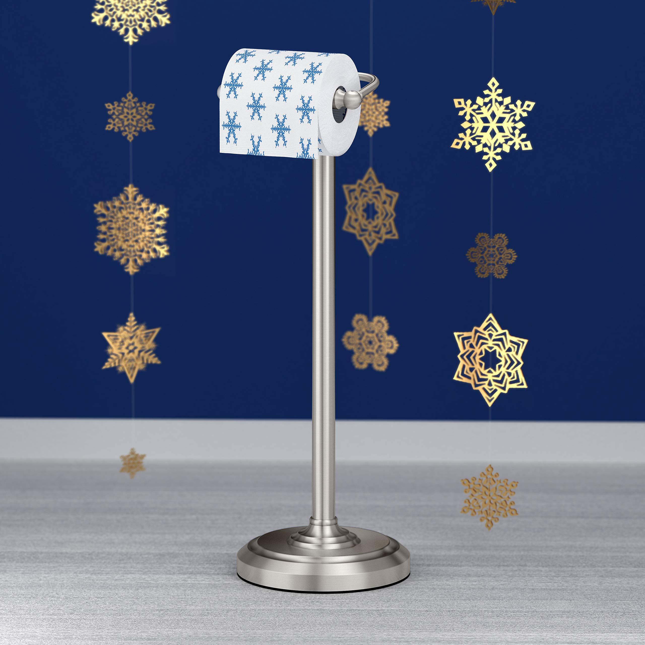 Gatco Gatco 1436SN Pedestal Toilet Paper Holder, Satin Nickel